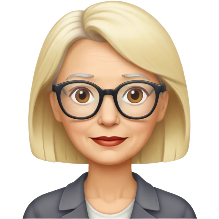 Older Blonde woman with glasses emoji
