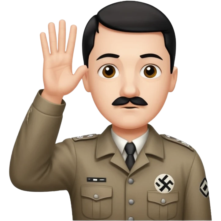 Hitler salute with nazi symbol on shirt emoji