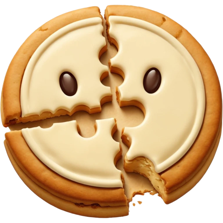 Two plain cookies, one bitten emoji