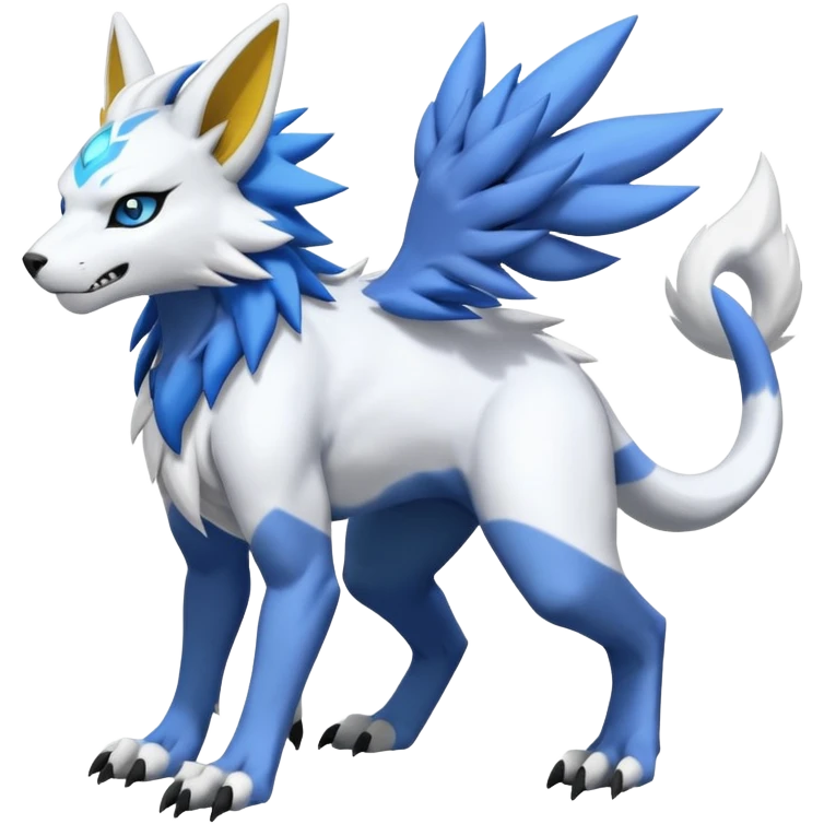 Garurumon-Zeraora-Renamon-Absol-fusion-hybrid-creature (full body emoji