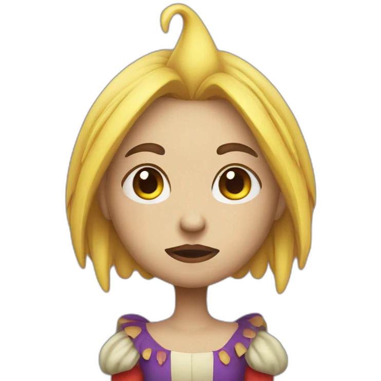 Sad jester girl emoji