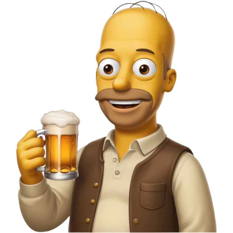 homer simpson smiling with a beer emoji