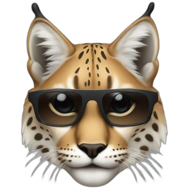 Lynx with dark sunglasses emoji