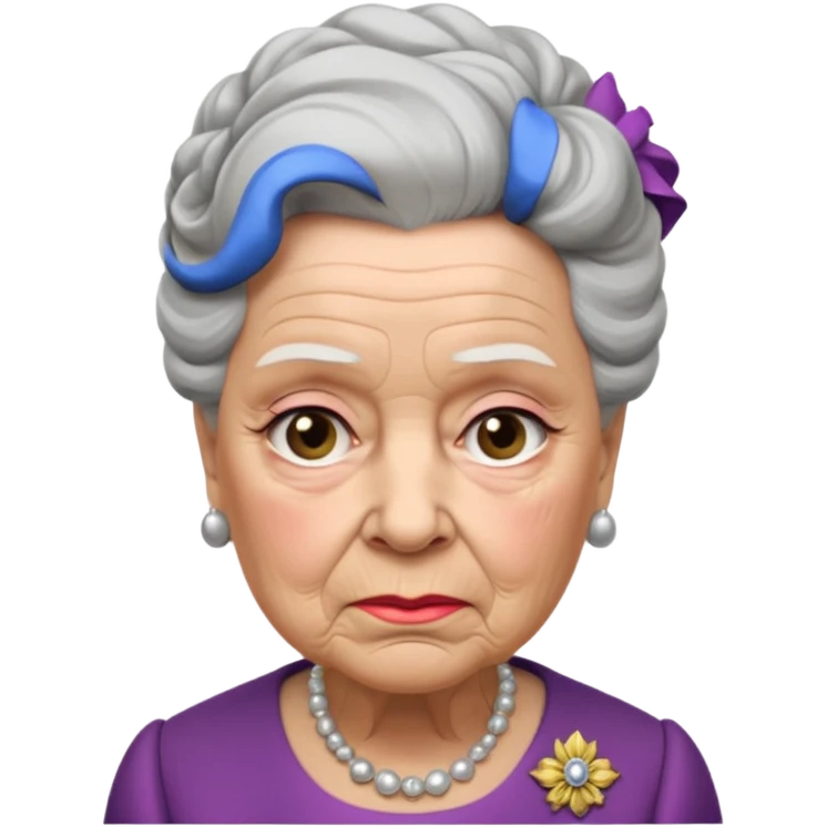 La reine Élisabeth 2 en moche et aigri  emoji