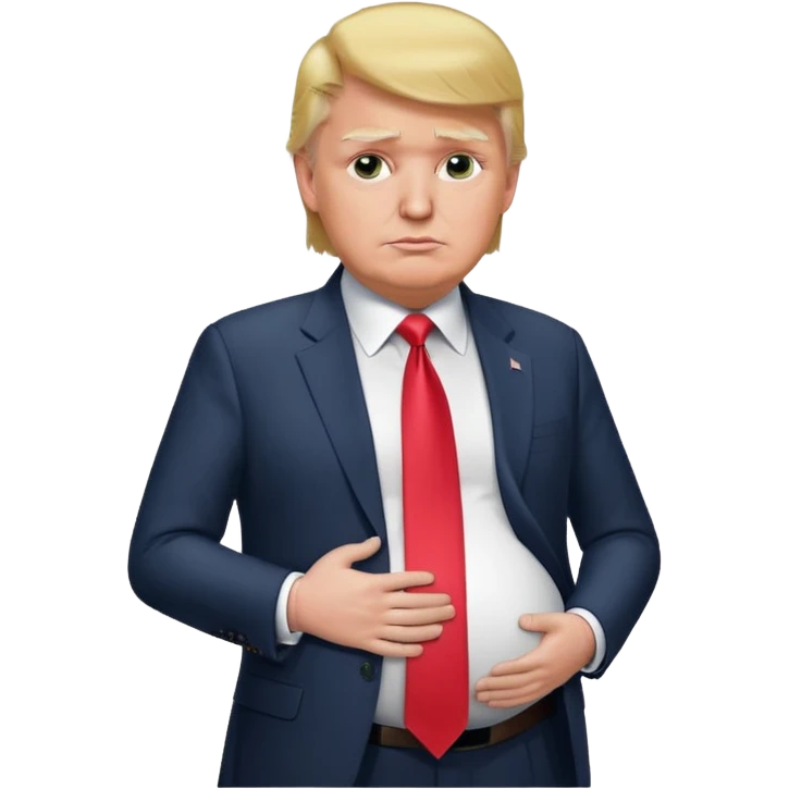 pregnant donald trump rubbing his belly emoji