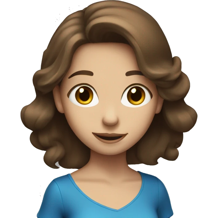 Brown haired girl with blue eyes dancing  emoji