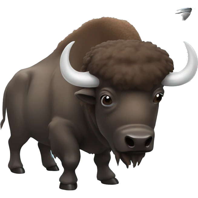 Bison eating a shark emoji