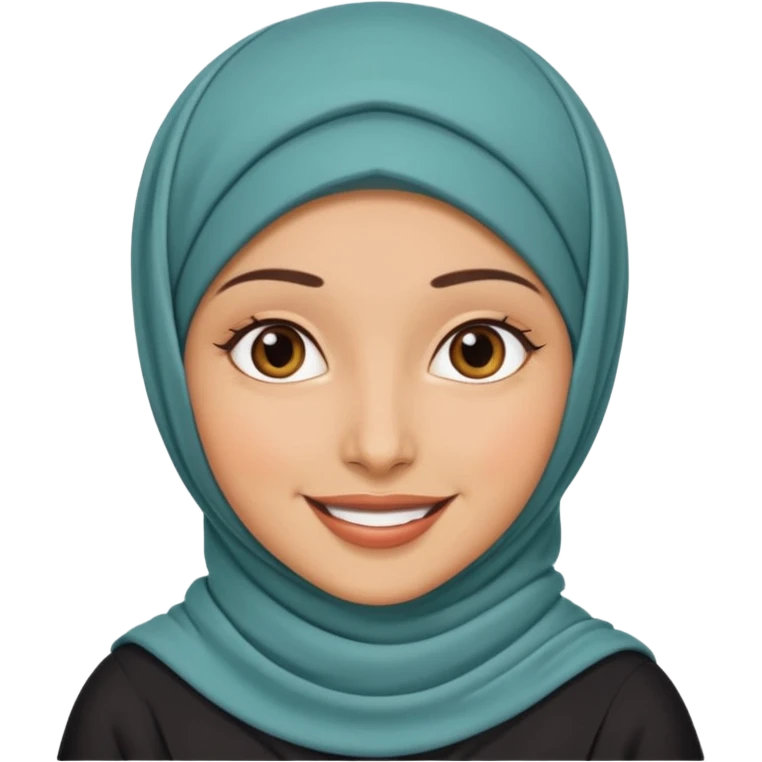  Hijab (headscarf covering hair/neck), lady with smile  emoji