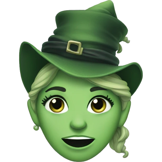 Elphaba with her hand on forehead waving with fingers emoji