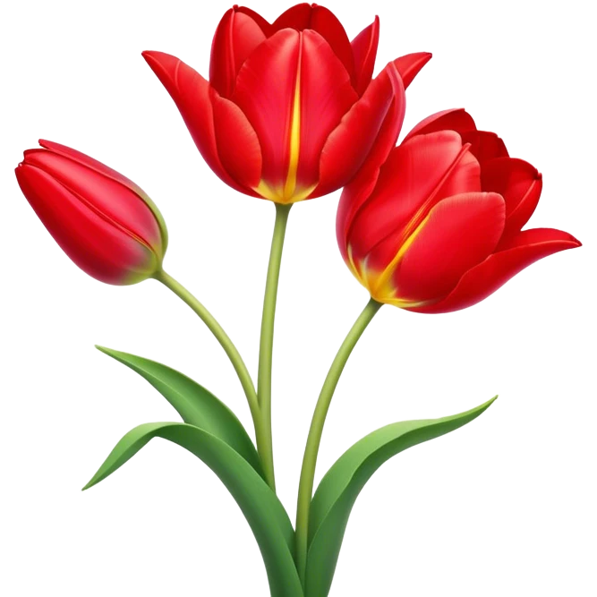 ​Cinematic Realistic Tulip, depicted as a single, exquisitely detailed bloom with vibrant red petals and a delicate stem, softly illuminated by natural light that highlights its graceful beauty and elegant form, emoji