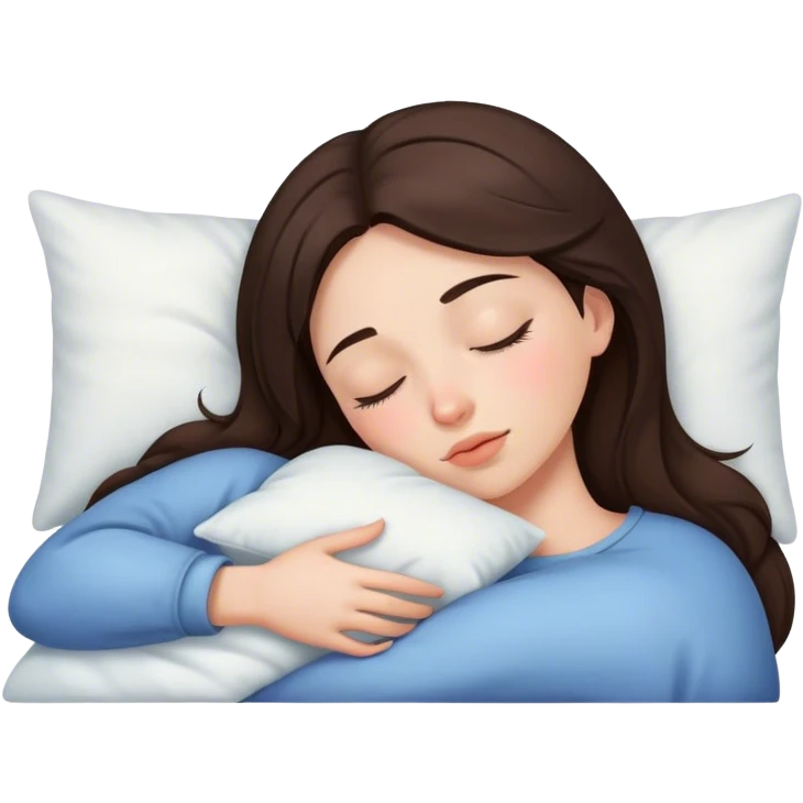 Brunette girl sleepin emoji