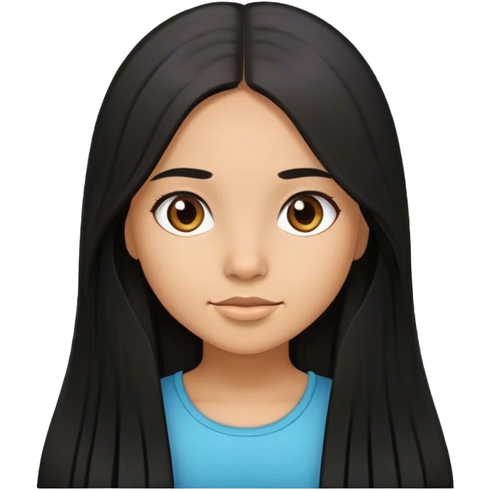 Hispanic girl with long black straight hair emoji
