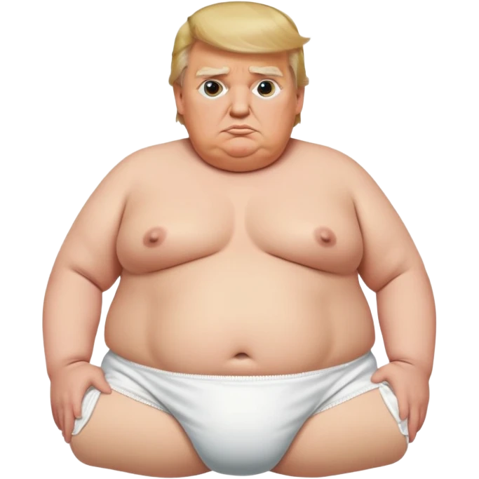 Obese Donald trump in a diaper realistic emoji