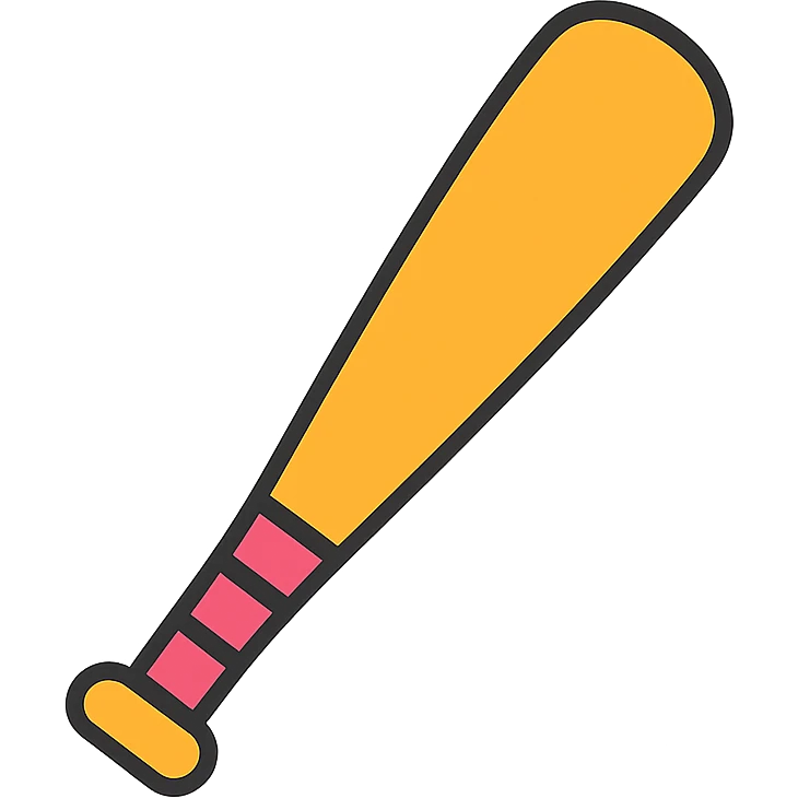 baseball bat color outline icon emoji