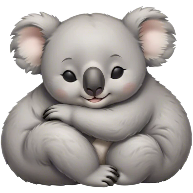 Meme-Worthy Cute Sleeping Koala Portrait Emoji, Head resting peacefully with a contented smile, showcasing a cuddly build and a luxuriously soft grey fur, eyes shut in a serene, restful snooze, Simplified yet hilariously adorable features, highly detailed, glowing with a soft, drowsy light, high shine, relaxed and utterly lovable, stylized with an air of playful laziness, bright and heartwarming, soft glowing outline, capturing the essence of a comically sleepy koala, so meme‐worthy it feels like it could instantly become the next viral sensation of adorable slumber! emoji