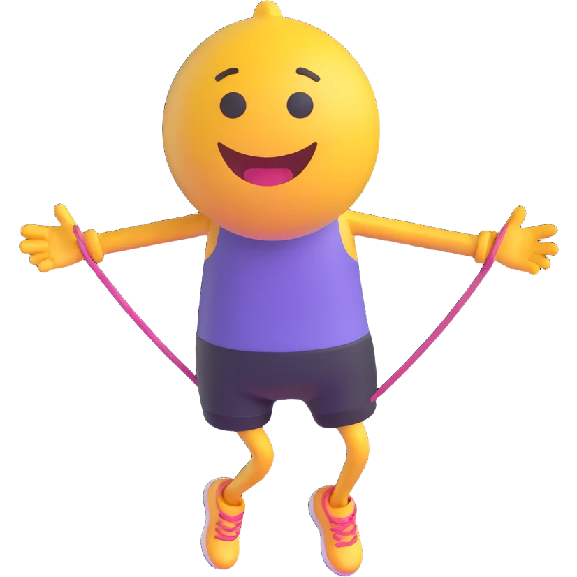 3D emoji of a person jumping rope emoji