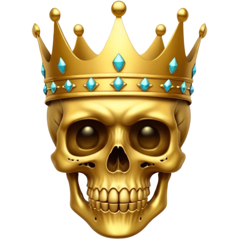 Golden skull with crown emoji