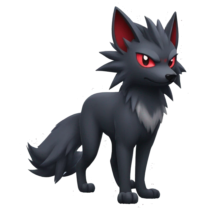 Cool Edgy Zorua-Zoroark-Mightyena full body emoji