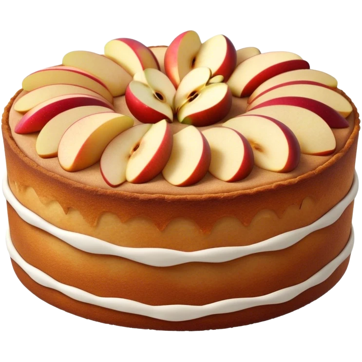 Cinematic Realistic Apfelkuchen Dessert Emoji, depicted as a classic apple cake bursting with cinnamon and apples rendered with soft textures and warm, inviting lighting. emoji