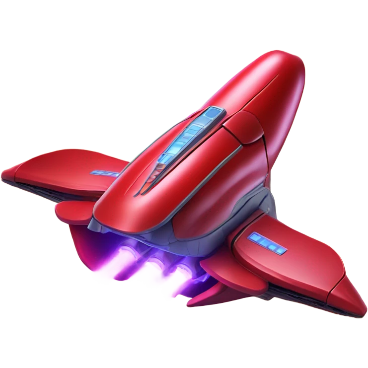 red spaceship lift off emoji