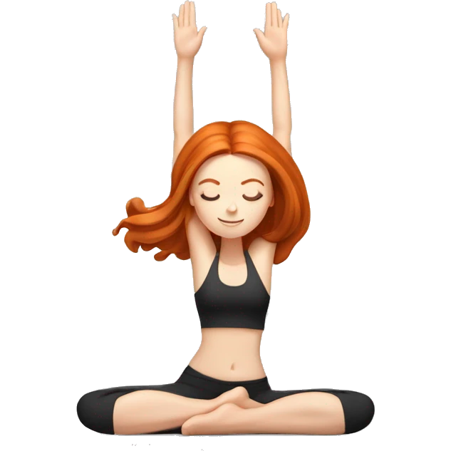 White girl redhead in a yoga position  emoji