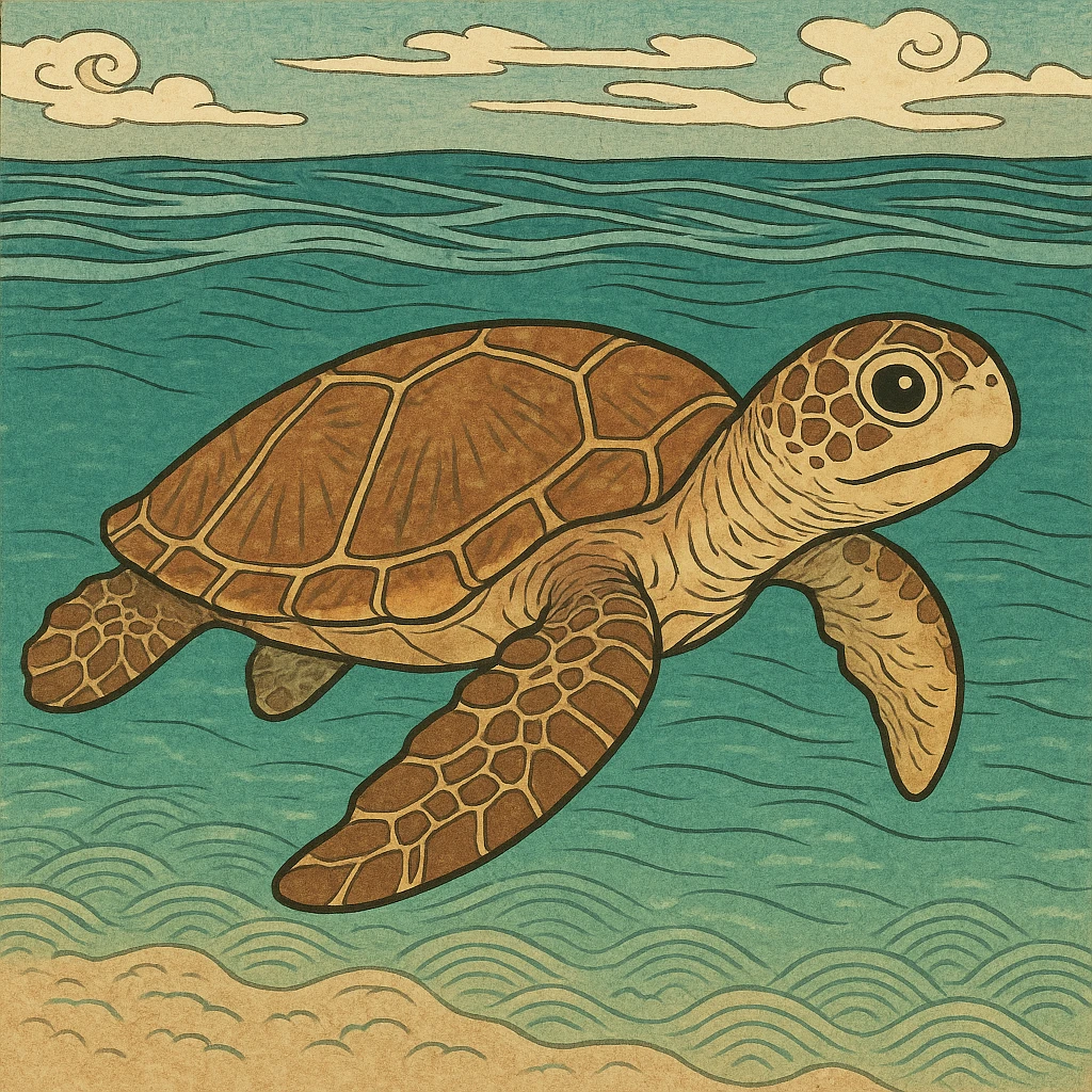 sea turtle in beautiful clear turquoise caribbean sea underwater emoji