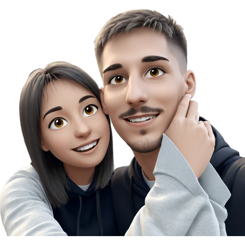 girl and boy outdoor smile emoji