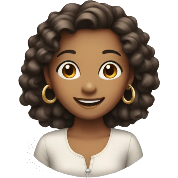 smiling girl with earrings emoji