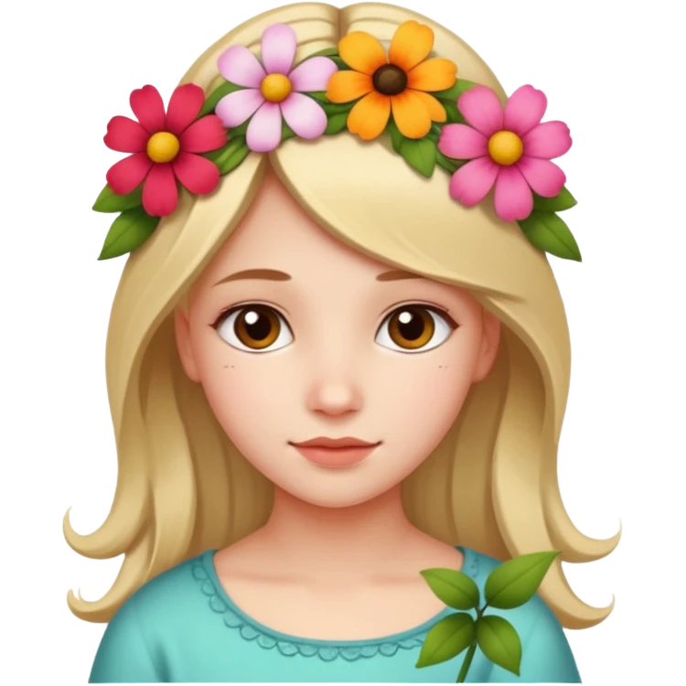 create the head okf the young pretty gitl in ios style emoji