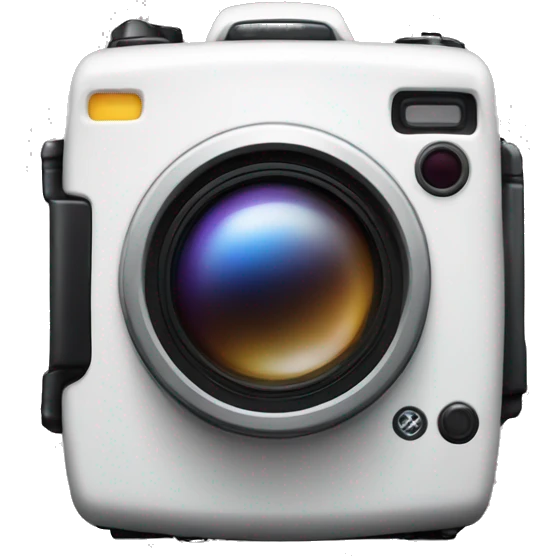 digital camera with a flash emoji