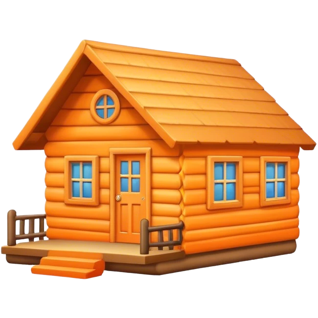 Cute orange cabin emoji