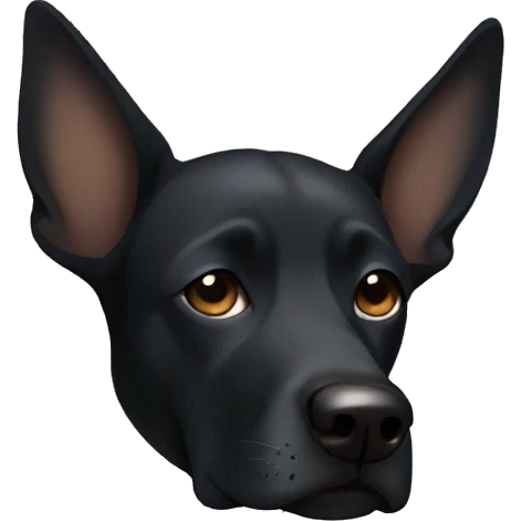 Black dog with pointy ears sleeping emoji
