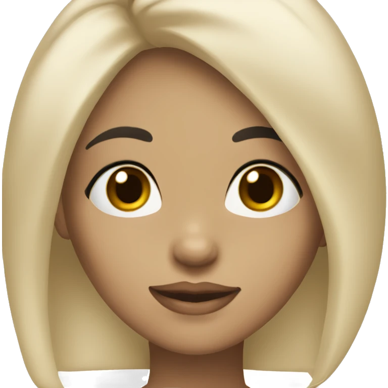 girl with black, short hair, almond, black eyes, long eyelashes, big lips, face with cheeks. emoji