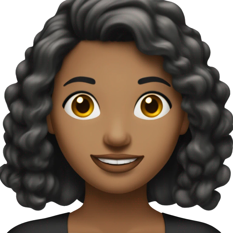 mujer de piel blanca cabello negro vestido elegante sosteniendo libros y lapiz hacia arriba feliz emoji