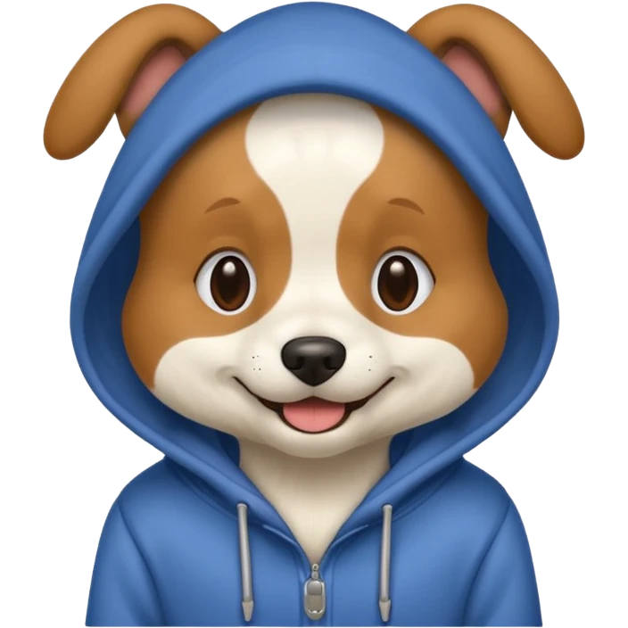 Dog wearing a hoodie emoji