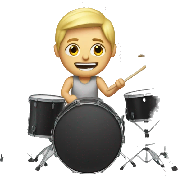 Blonde guy drumming  emoji