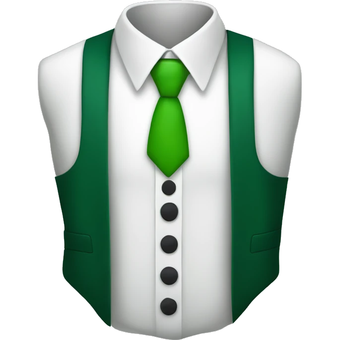 suit and tie in the style of the "shirt and tie" emoji with a green tie emoji