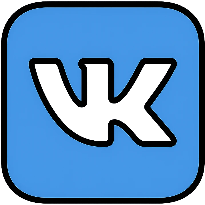 VK logo, app icon, blue and white, minimalist style emoji