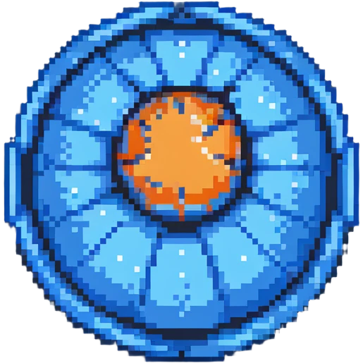 Blue digital bomb, round bomb body with blue highlights and details, no timer, sleek design, pixel art style emoji