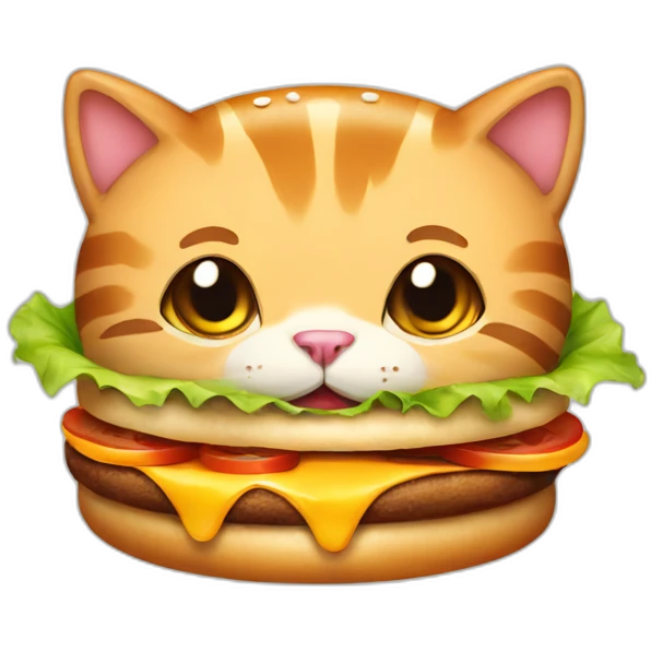 cat with burger emoji