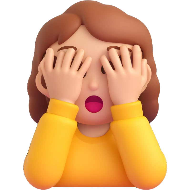 emoji-style face with a hand pinching its cheeks, cute and expressive emoji