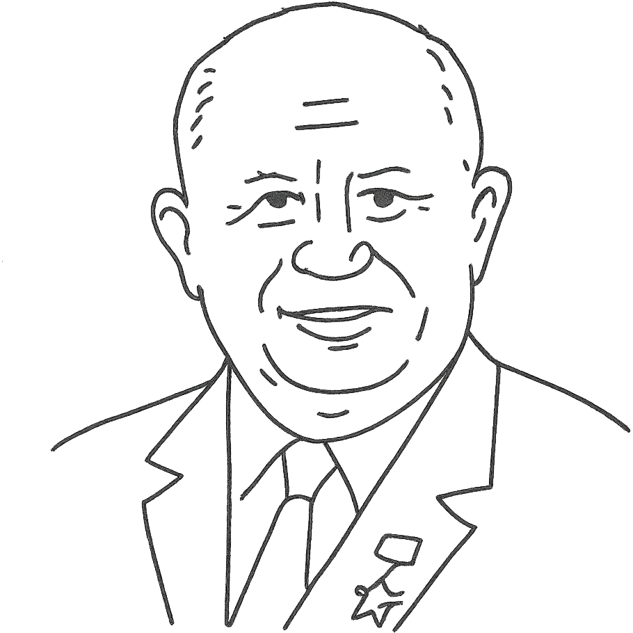 hand-drawn outlined portrait of Nikita Khrushchev emoji
