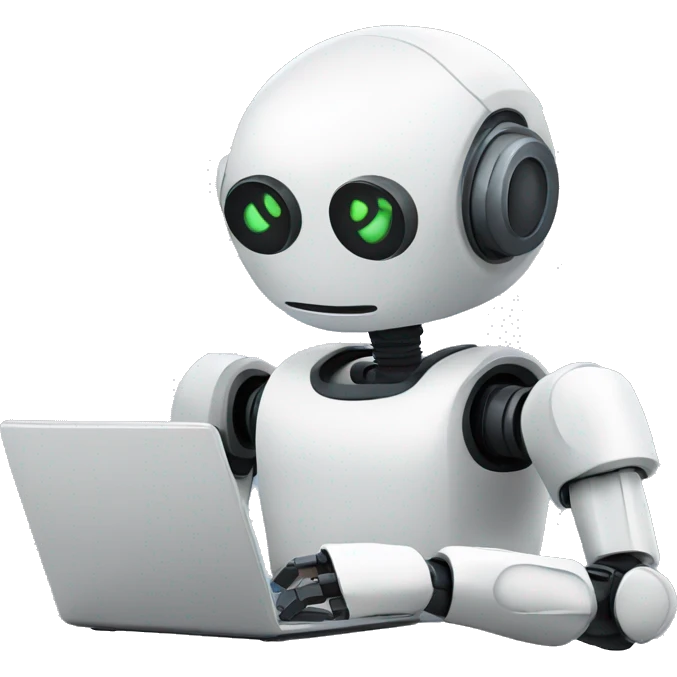 Simple robot with laptop emoji