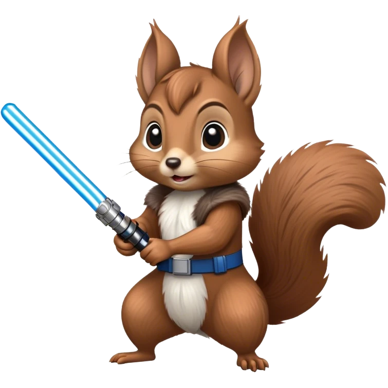 Squirrel Jedi with lightsaber emoji