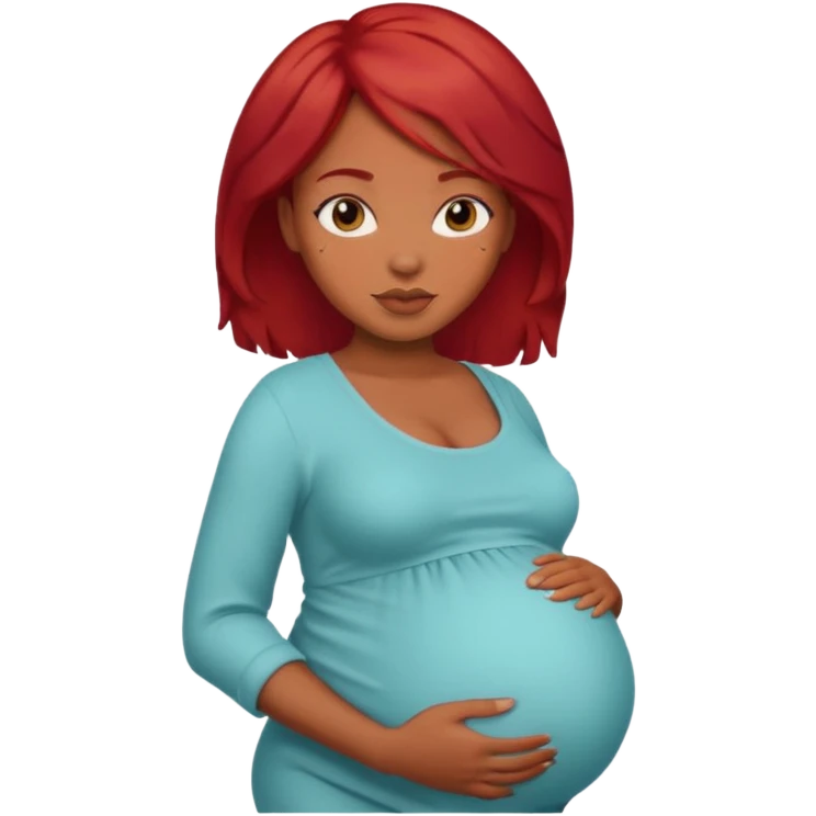 Pregnant black woman with red hair  emoji