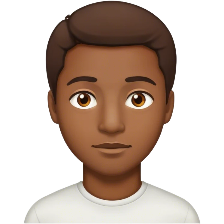 Black man with brown hair and brown eyes emoji