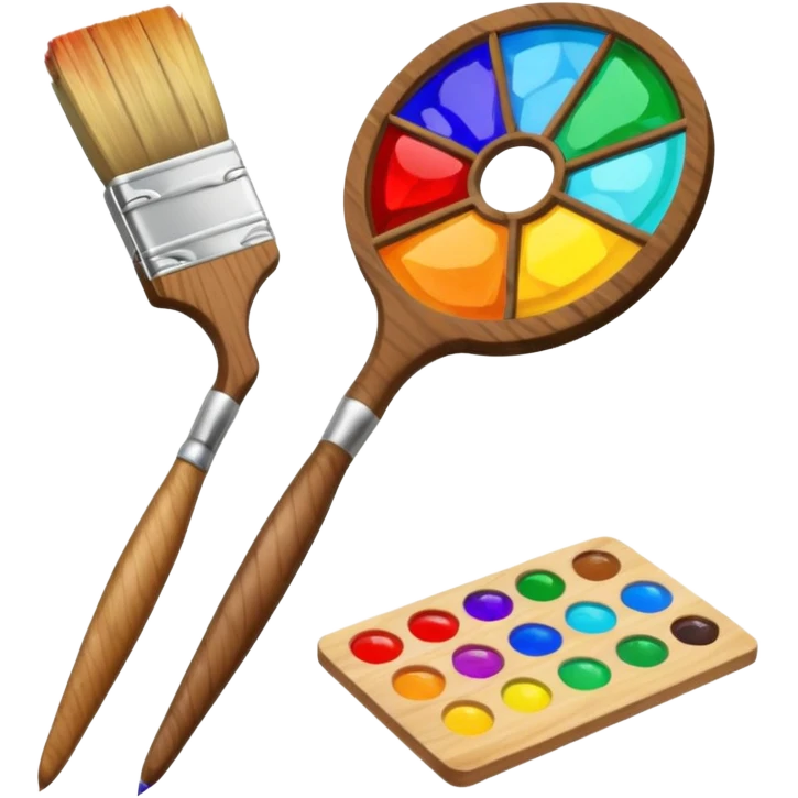 Stained glass paint brush and palette emoji