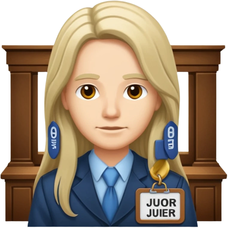 civilian long haired juror with nametag emoji