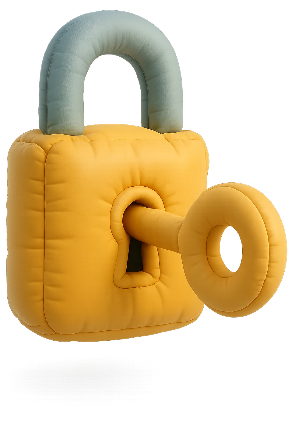 Closed padlock with a key inserted into it emoji