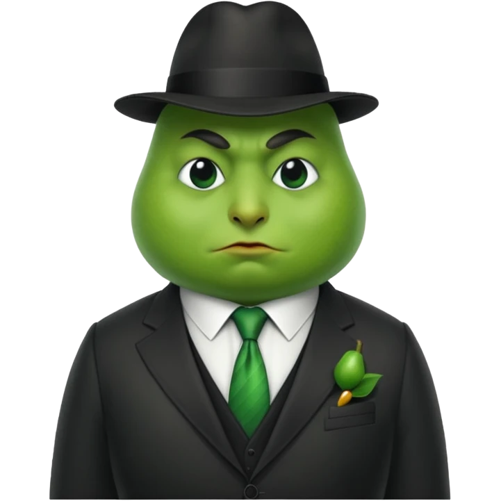 birne verkleidet als mafia boss mit geischt mann soll die brine erkennen  emoji